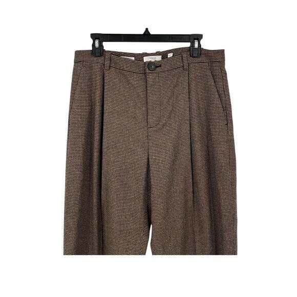 Vince Pants Houndstooth Pleat Front brown size 10 - Picture 3 of 8